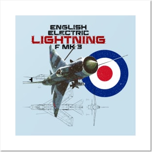 British English Electric Lightning F Mk 3 (light) Posters and Art